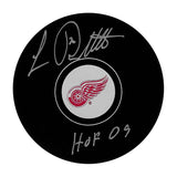 Luc Robitaille Autographed Detroit Red Wings Puck (w/HOF 09)
