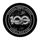 Luc Robitaille Autographed NHL 100 Official Game Puck (w/Top 100)