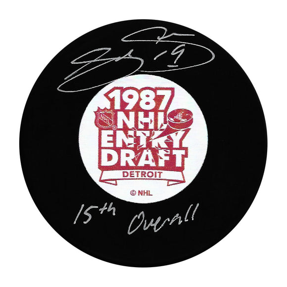 Joe Sakic Autographed 1987 NHL Draft Puck w/