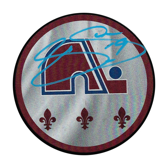 Joe Sakic Autographed Colorado Avalanche Reverse Retro Puck