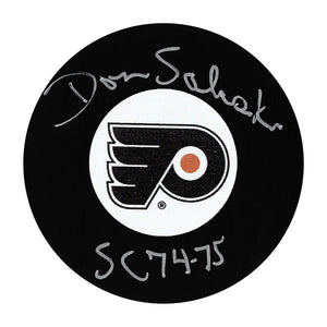 Don Saleski Autographed Philadelphia Flyers Puck w/"SC 74-75"