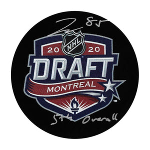 Jake Sanderson Autographed 2020 NHL Draft Puck w/"5th Overall"