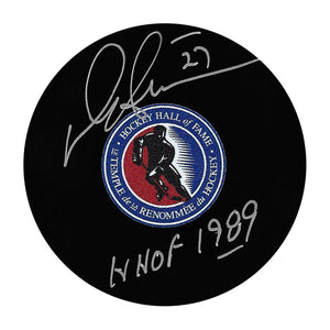 Darryl Sittler Autographed Hockey Hall of Fame Puck