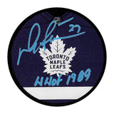 Darryl Sittler Autographed Toronto Maple Leafs Jersey Puck