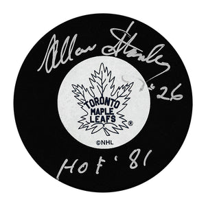 Allan Stanley (deceased) Autographed Toronto Maple Leafs Puck