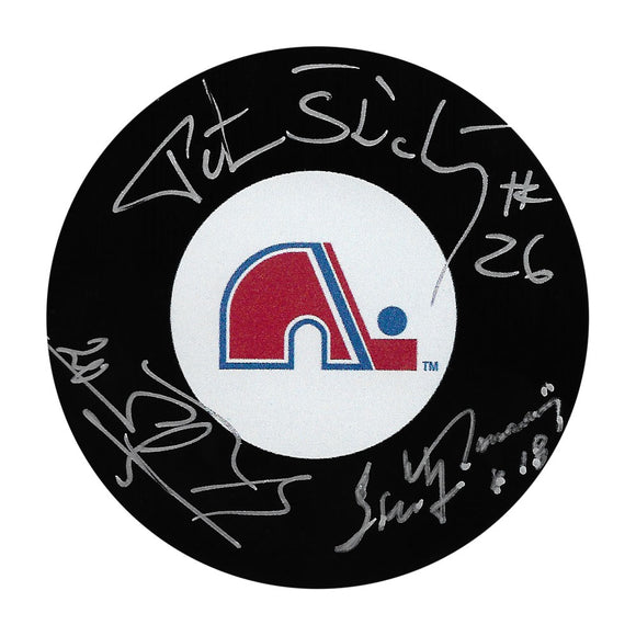Stastny Brothers Autographed Quebec Nordiques Puck
