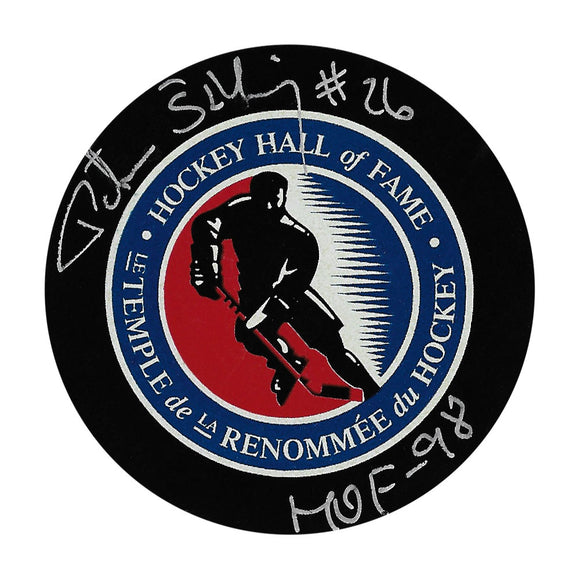Peter Stastny Autographed Hockey Hall of Fame Puck