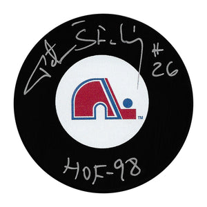 Peter Stastny Autographed Quebec Nordiques Puck w/"HOF-98"