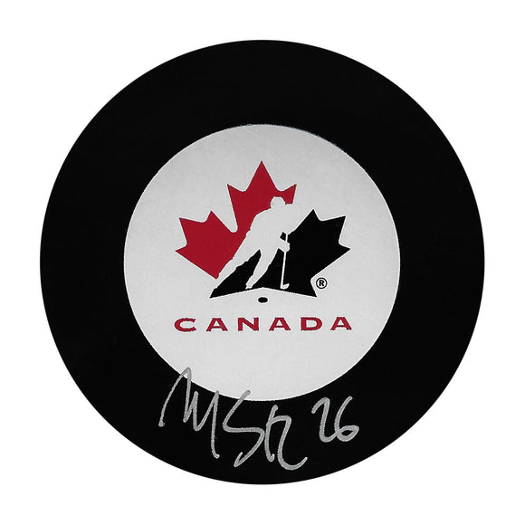 Martin St. Louis Autographed Team Canada Puck