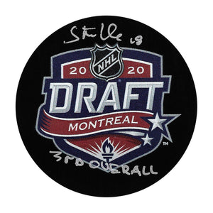 Tim Stützle Autographed 2020 NHL Draft Puck w/"3rd Overall"