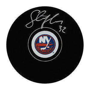 Steve Thomas Autographed New York Islanders Puck