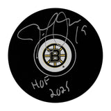 Joe Thornton Autographed Boston Bruins Puck w/"HOF 2025"