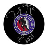 Joe Thornton Autographed Hockey Hall of Fame Puck w/"HOF 2025"