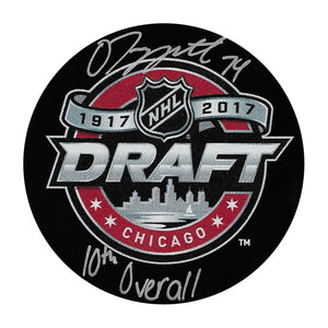 Owen Tippett Autographed 2017 NHL Draft Puck w/"10th Overall"