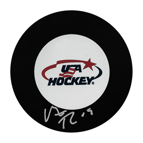 Matthew Tkachuk Autographed Team USA Puck