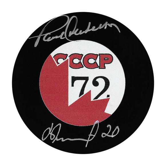 Paul Henderson/Vladislav Tretiak Autographed 1972 Summit Series Puck