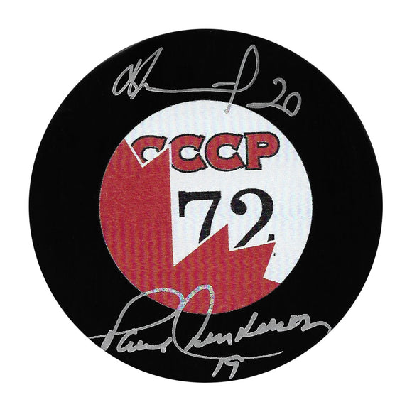 Paul Henderson/Vladislav Tretiak Autographed 1972 Summit Series Puck
