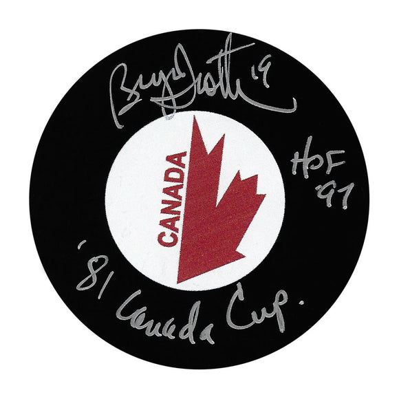 Bryan Trottier Autographed Team Canada Puck (w/