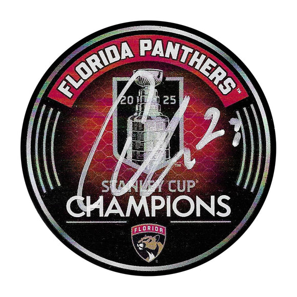 Carter Verhaeghe Autographed 2025 Stanley Cup Champions Puck