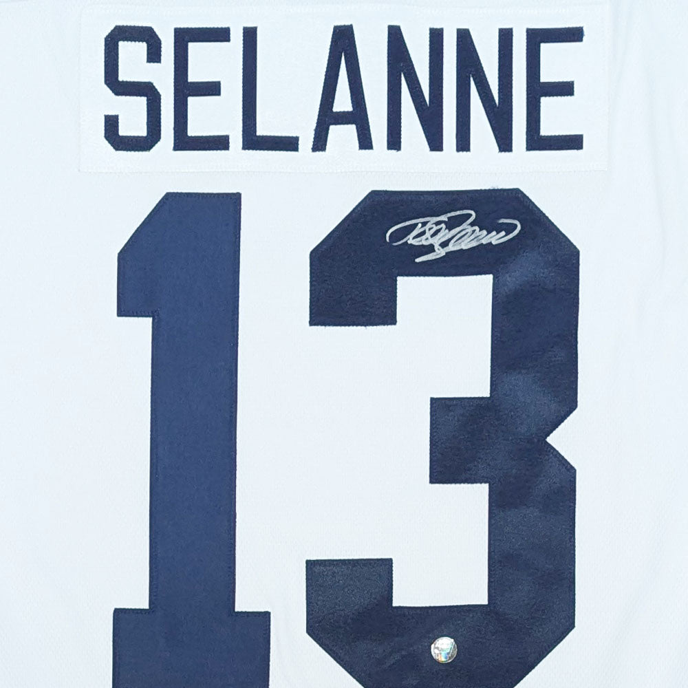 Teemu Selanne Autographed Winnipeg Jets Replica Reverse Retro