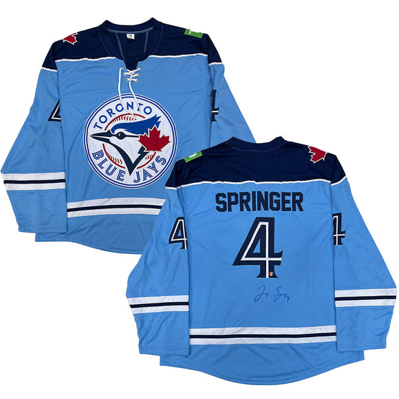 George Springer Autographed Toronto Blue Jays Stadium Giveaway Hockey Jersey