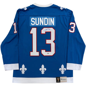 Mats Sundin Autographed Quebec Nordiques Replica Jersey