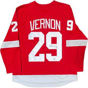 Mike Vernon Autographed Detroit Red Wings Replica Jersey