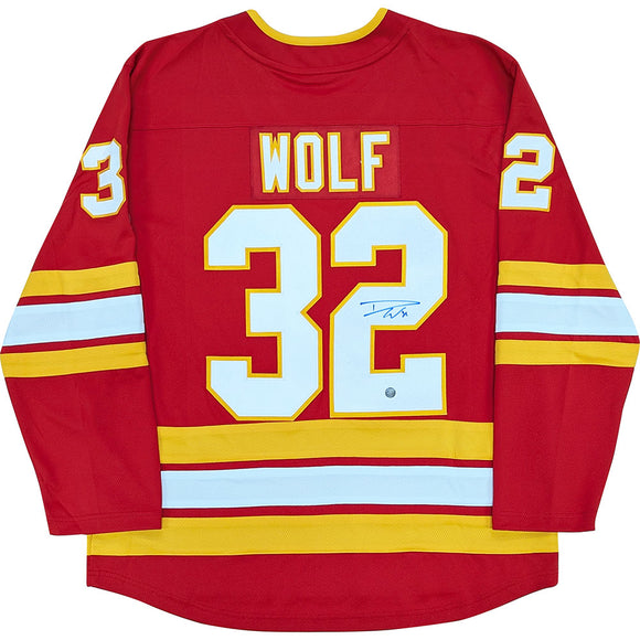 Dustin Wolf Autographed Calgary Flames Replica Jersey