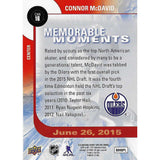 Connor McDavid 2016 UD NHCD Memorable Moments Hockey Card