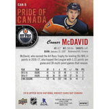 Connor McDavid 2018 UD NHCD Pride of Canada Hockey Card