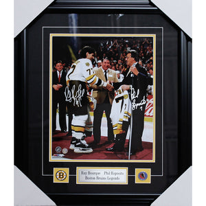 Ray Bourque/Phil Esposito Framed Autographed Boston Bruins 11X14 Photo