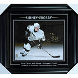 Sidney Crosby Framed Autographed Pittsburgh Penguins Limited-Edition 16X20 Photo w/"1st Game"