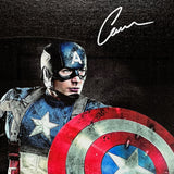 Chris Evans Framed Autographed "Captain America" 17X22 Canvas