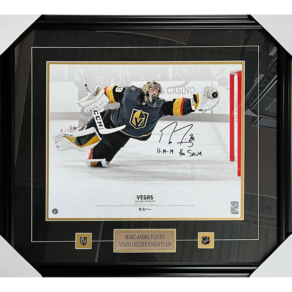Marc-Andre Fleury Framed Autographed Vegas Golden Knights 16X20 Photo