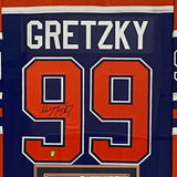 Wayne Gretzky Framed Autographed Edmonton Oilers Replica Jersey