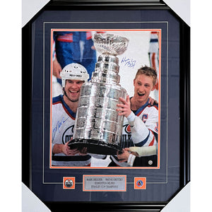 Wayne Gretzky/Mark Messier Framed Autographed Edmonton Oilers 16X20 Photo