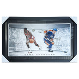 Michael Jordan/Wayne Gretzky Framed Autographed "Game Changers" 18X36 Photo - UDA