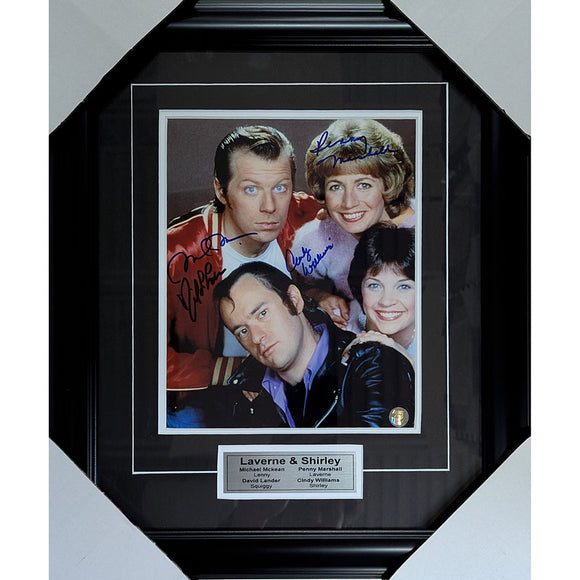 Laverne & Shirley Framed Cast-Signed 8X10 Photo