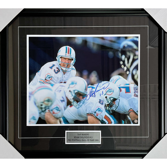Dan Marino Framed Autographed Miami Dolphins 16X20 Photo (Pre-Snap)