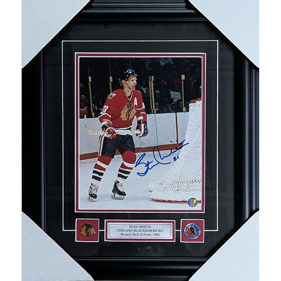 Stan Mikita (deceased) Framed Autographed Chicago Blackhawks 8X10 Photo