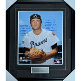 Phil Niekro (deceased) Framed Autographed Atlanta Braves 16X20 Photo w/No Hitter Inscription