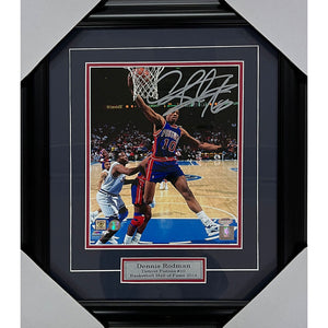 Dennis Rodman Framed Autographed Detroit Pistons 8X10 Photo