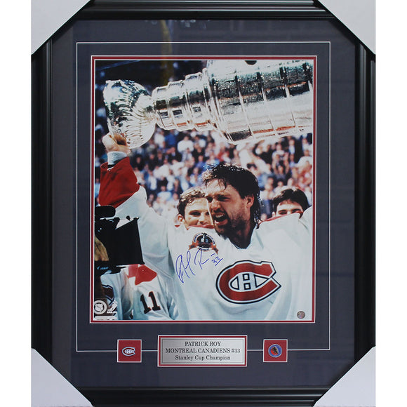 PATRICK ROY SIGNED RED MONTREAL CANADIENS JERSEY CUP CENTENNIAL PATCH