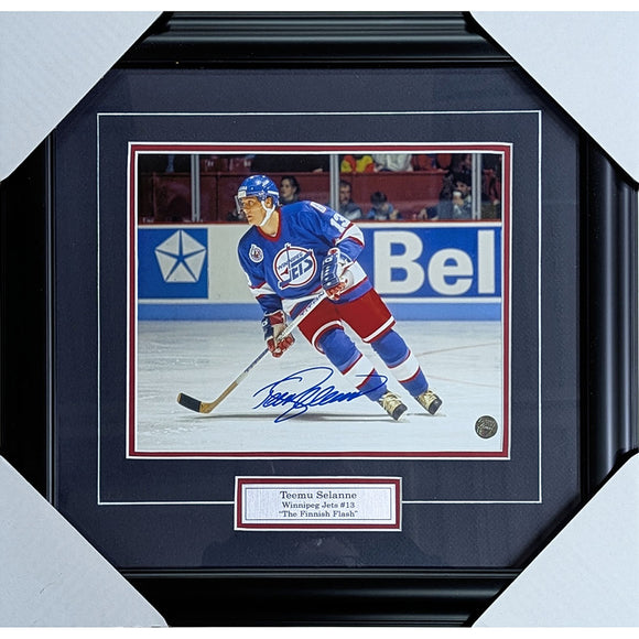 Teemu Selanne Framed Autographed Winnipeg Jets 8X10 Photo