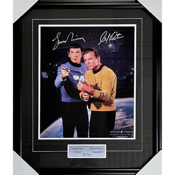 Leonard Nimoy/William Shatner Framed Autographed 