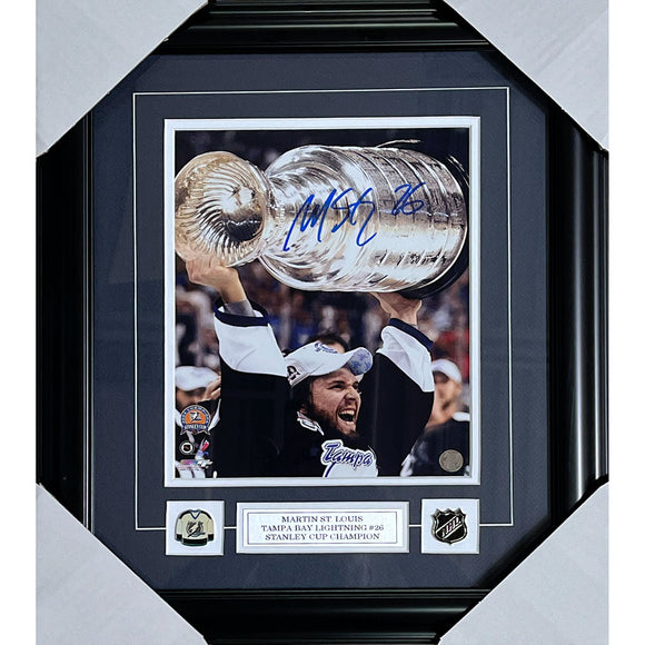 Martin St. Louis Framed Autographed Tampa Bay Lightning 8X10 Photo