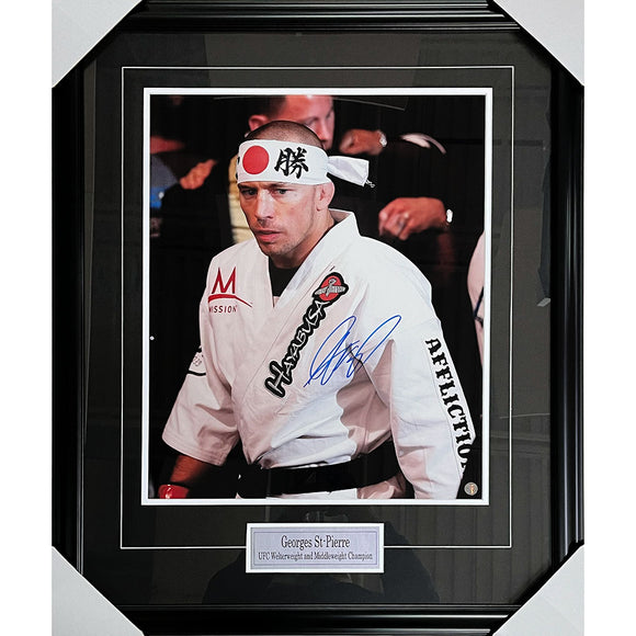 Georges St-Pierre Autographed Framed UFC 16X20 Photo