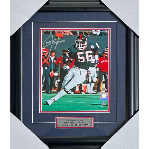 Lawrence Taylor Framed Autographed New York Giants 8X10 Photo