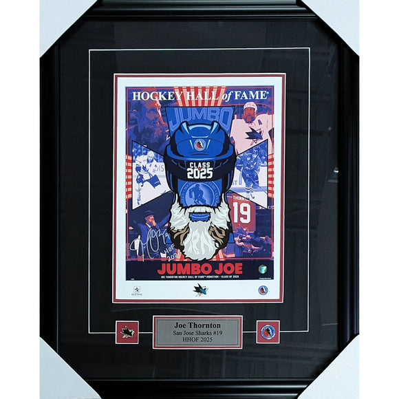 Joe Thornton Framed Autographed 12X16 HOF Induction Poster