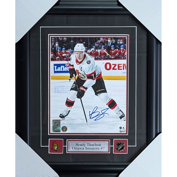 Brady Tkachuk Framed Autographed Ottawa Senators 8X10 Photo